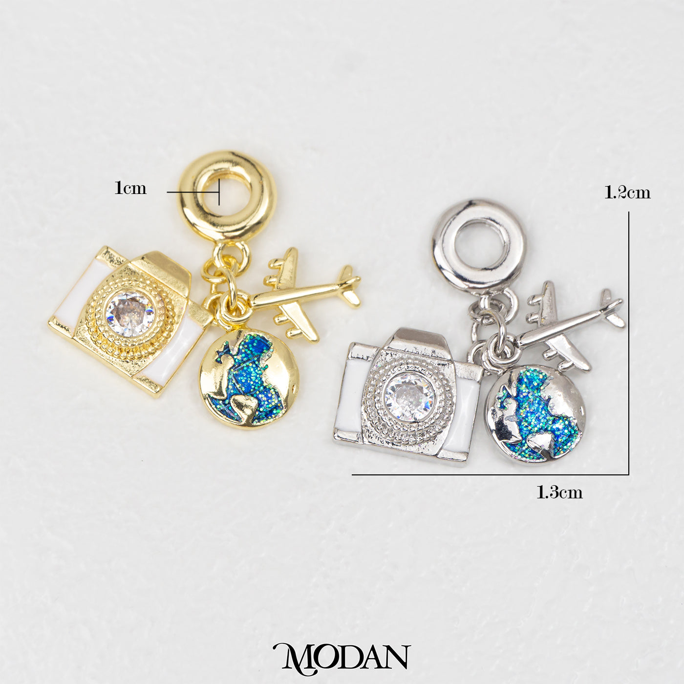 Round Maps Adventure Travel DIY Pendant Liontin Travel Hypoallergenic Gold Filled