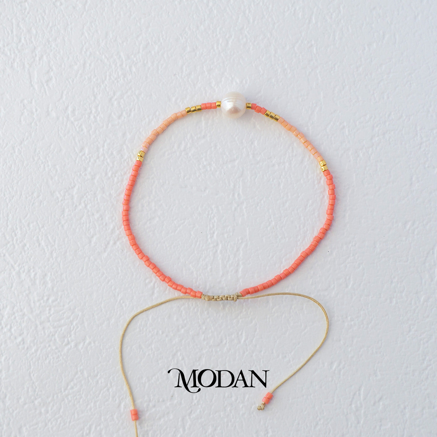 (6.4mm) Handmade Freshwater Pearl Beach Colorful Natural Gemstone Friendship Adjustable Bracelet Gelang Pantai Hypoallergenic Gold Filled