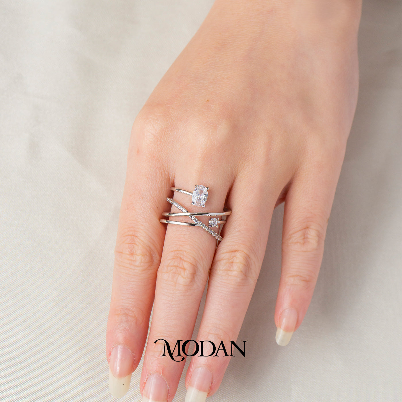 Korean Criss Cross Stacking Adjustable Ring Cincin Bentuk Tumpuk Silang Hypoallergenic Gold Plated