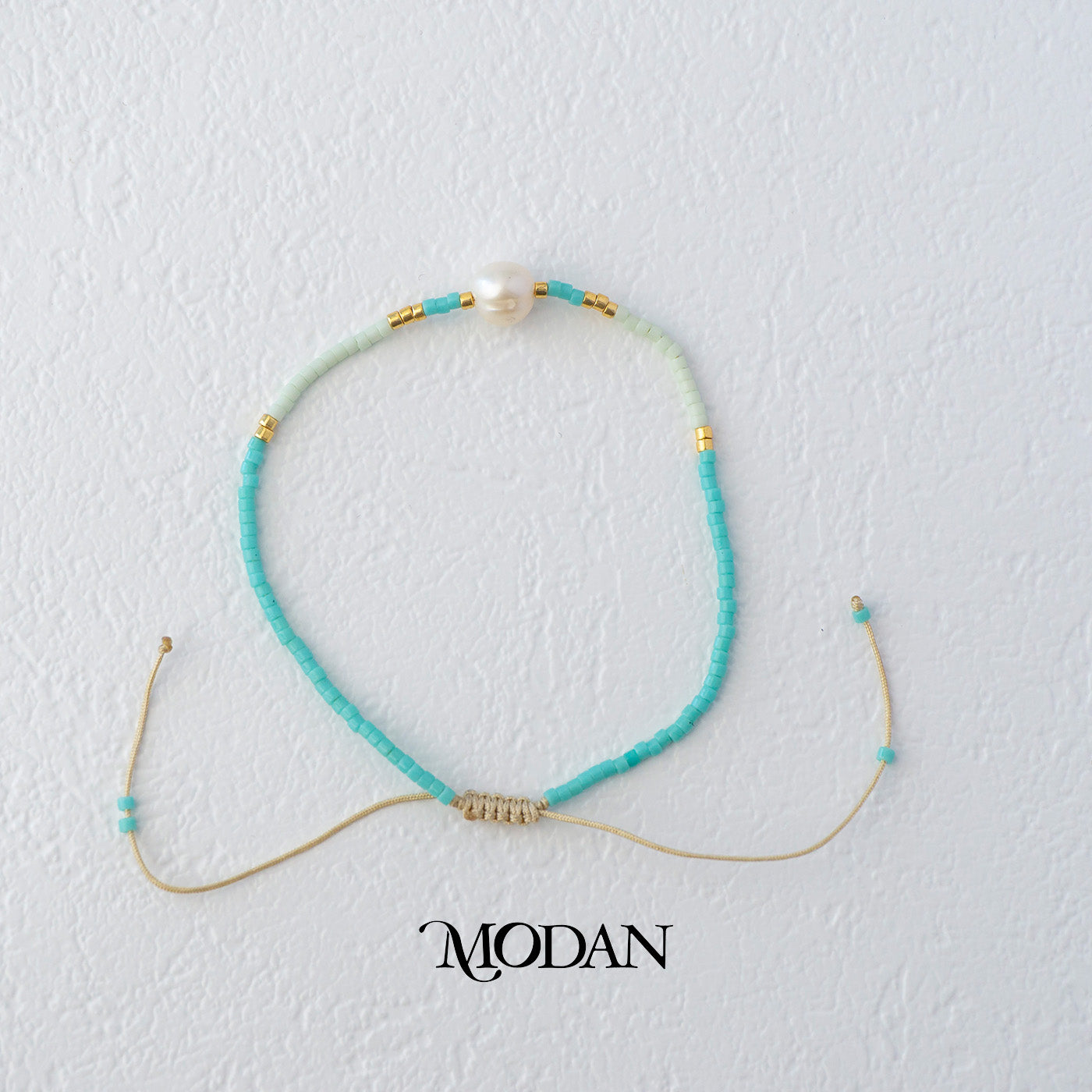 (6.4mm) Handmade Freshwater Pearl Beach Colorful Natural Gemstone Friendship Adjustable Bracelet Gelang Pantai Hypoallergenic Gold Filled