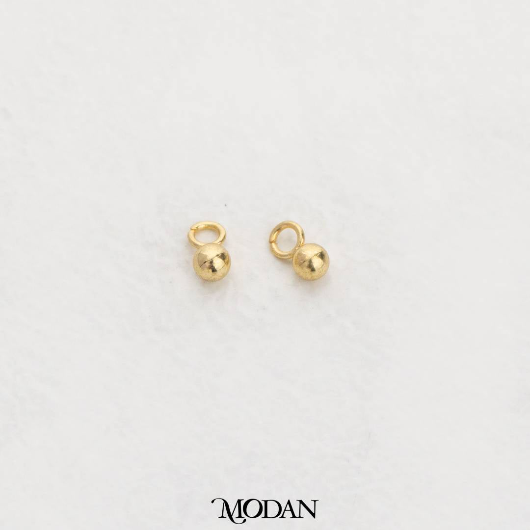 (10pcs) Tiny Ball Round Charm for Chain DIY Liontin Kecil Bulat Polos untuk Rantai Hypoallergenic Gold Filled
