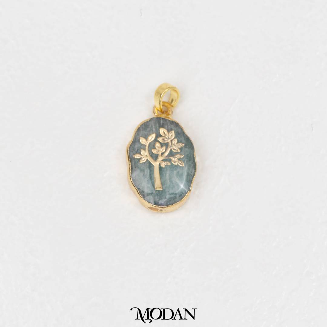 Natural Gemstones Amazonite Pendant DIY Pendant Liontin Batuan Alam Amazonite Hypoallergenic Gold Filled