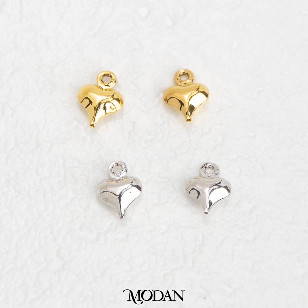 (5pcs) Tiny Heart Love Charm for Chain DIY Liontin Kecil Hati Polos untuk Rantai Hypoallergenic Gold Filled
