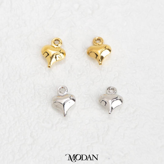 (5pcs) Tiny Heart Love Charm for Chain DIY Liontin Kecil Hati Polos untuk Rantai Hypoallergenic Gold Filled