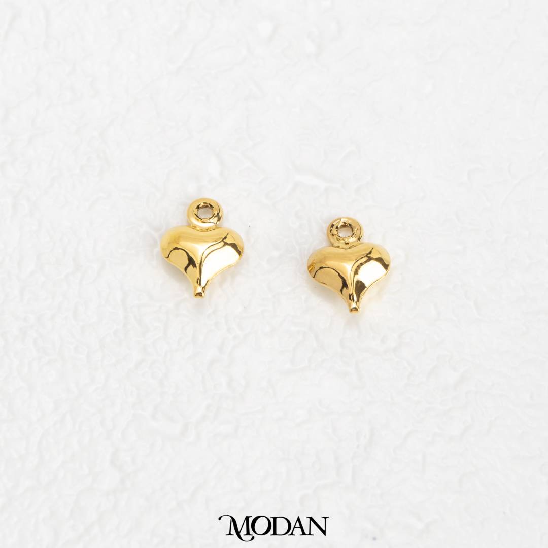 (5pcs) Tiny Heart Love Charm for Chain DIY Liontin Kecil Hati Polos untuk Rantai Hypoallergenic Gold Filled