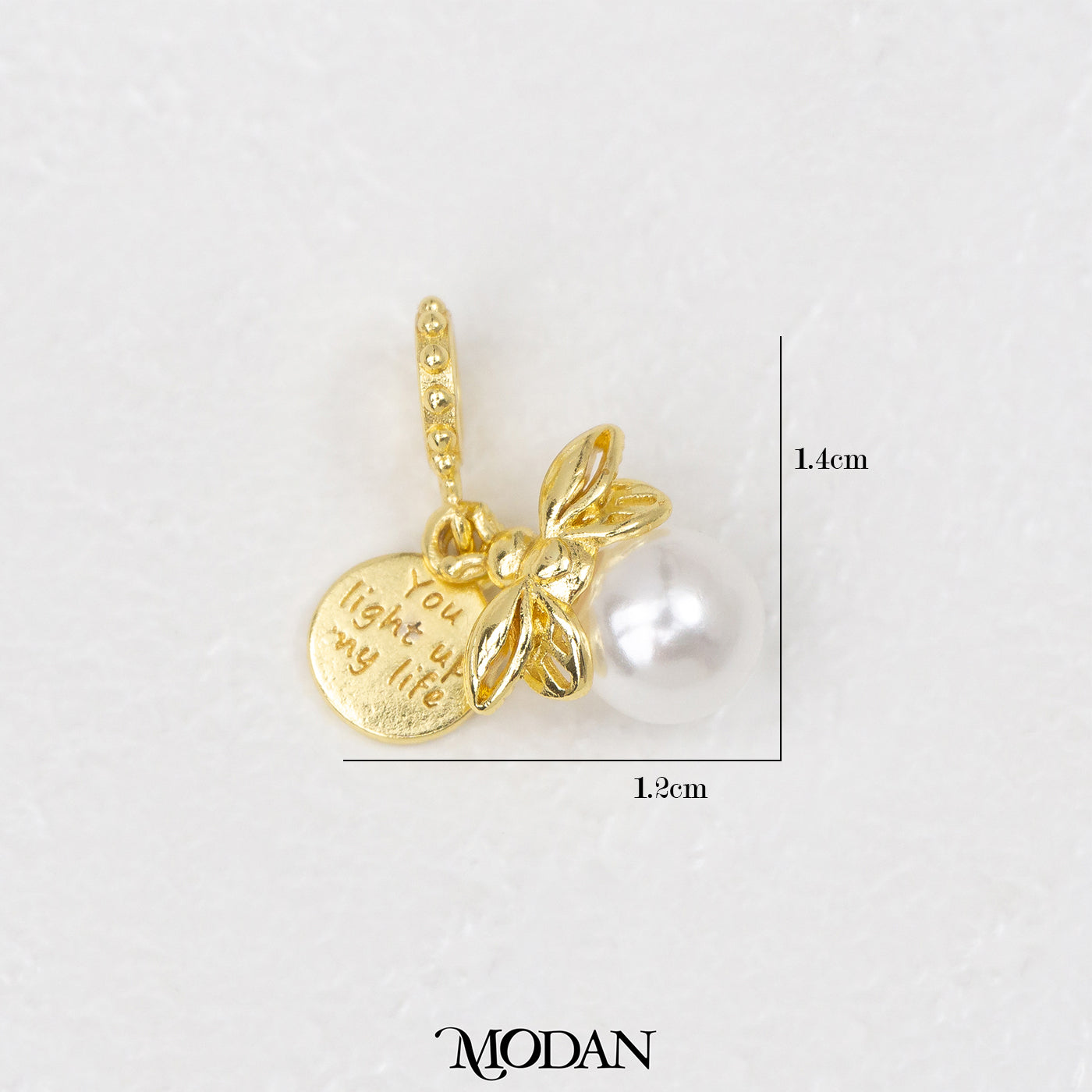 Shell Pearl Round Baquette DIY Pendant Liontin Bulat Mutiara Hypoallergenic Gold Filled