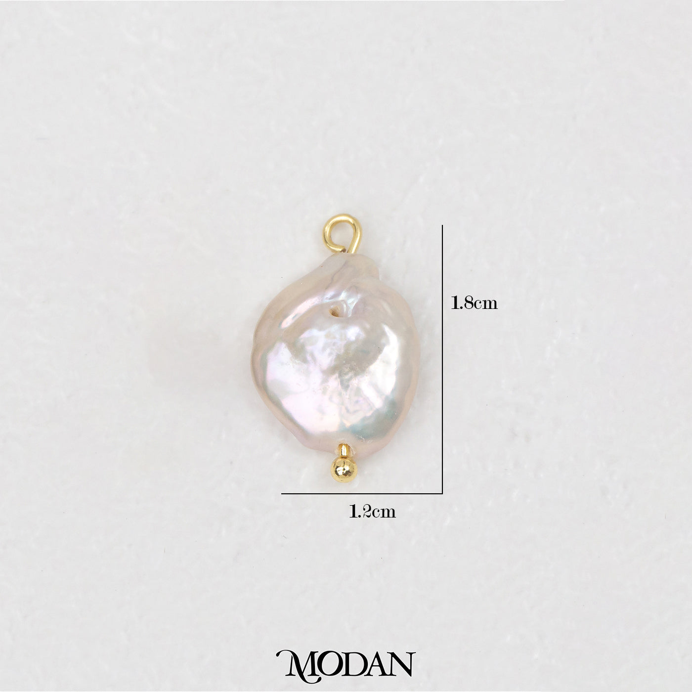 Round Abstract Freshwater Pearl Charm DIY Pendant Liontin Irregular Mutiara Air Tawar Bulat Hypoallergenic Gold Filled