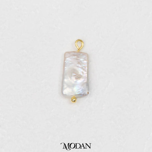 Rectangular Abstract Freshwater Pearl DIY Charm Liontin Mutiara Air Tawar Hypoallergenic Gold Filled