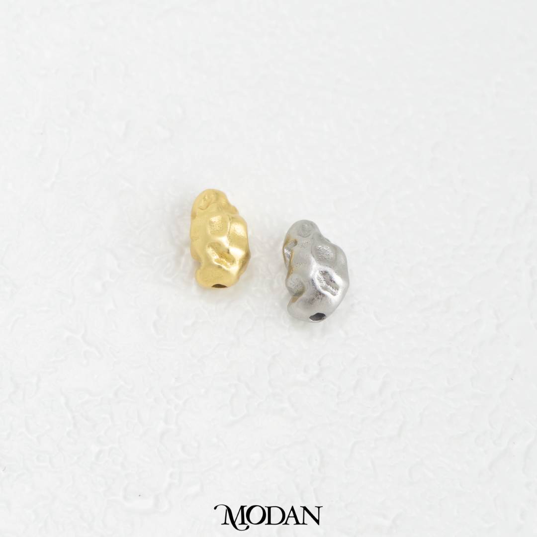 (8.7mm) Matte Abstract Irregular DIY Beads Charm Manik Abstrak Hypoallergenic Gold Filled