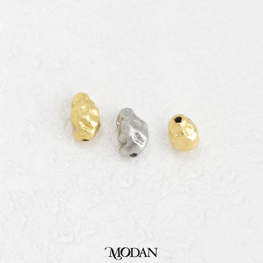 (8.7mm) Matte Abstract Irregular DIY Beads Charm Manik Abstrak Hypoallergenic Gold Filled