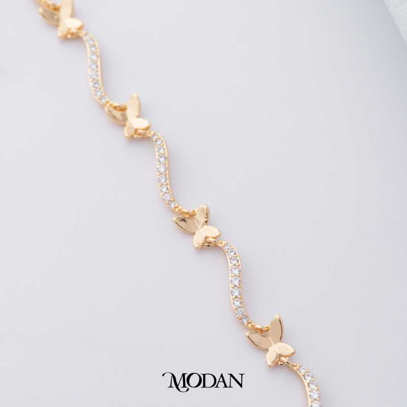 (15.5cm) Rosegold Butterfly WatchBand Bracelet Gelang Kupu-kupu Hypoallergenic Gold Plated