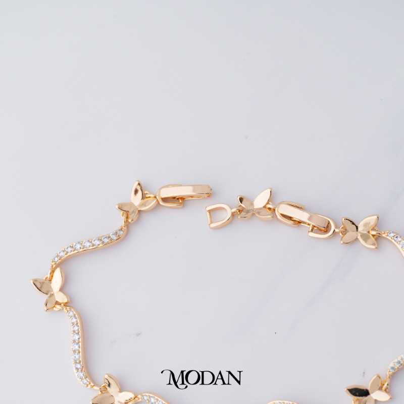 (15.5cm) Rosegold Butterfly WatchBand Bracelet Gelang Kupu-kupu Hypoallergenic Gold Plated