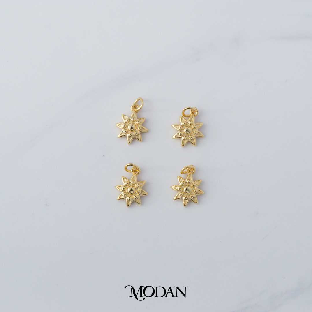 Mini Celestial Sun DIY Charm Liontin Matahari Kecil Hypoallergenic Gold Filled