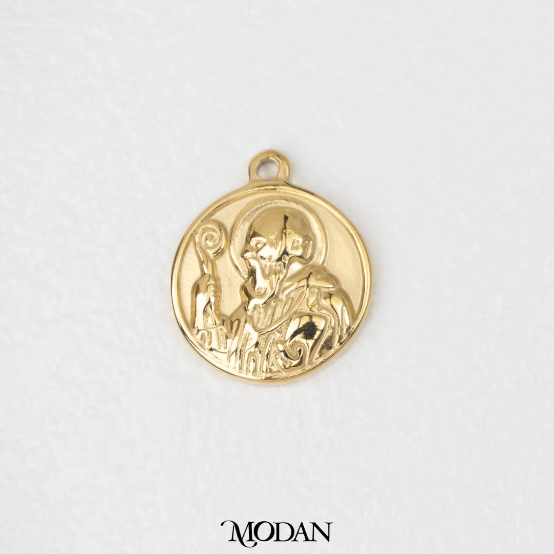 Vintage Coin Pendant DIY Pendant Liontin Bulat Klasik Hypoallergenic Stainless Steel