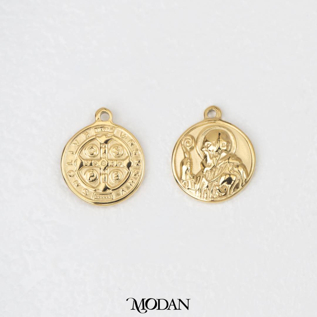 Vintage Coin Pendant DIY Pendant Liontin Bulat Klasik Hypoallergenic Stainless Steel
