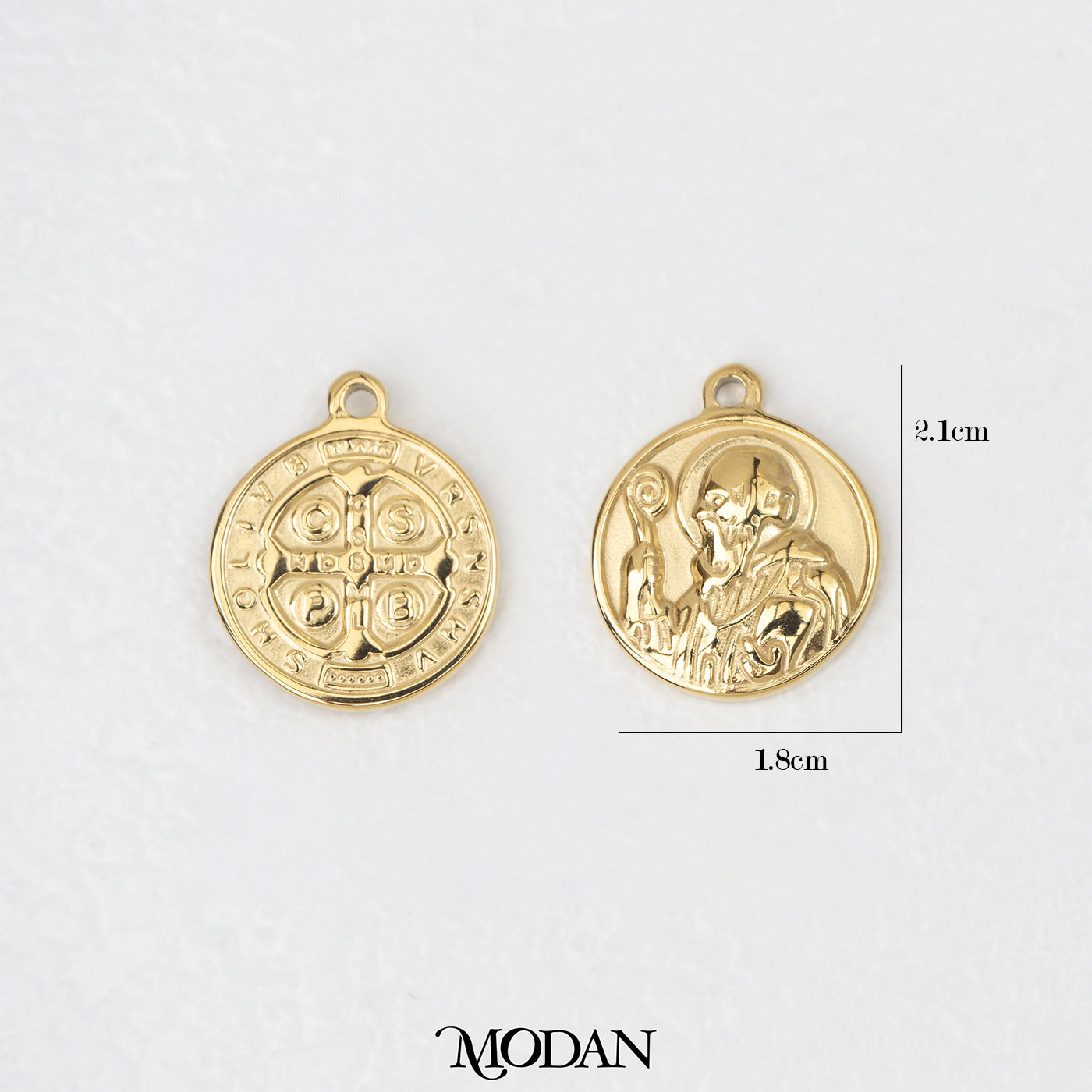 Vintage Coin Pendant DIY Pendant Liontin Bulat Klasik Hypoallergenic Stainless Steel