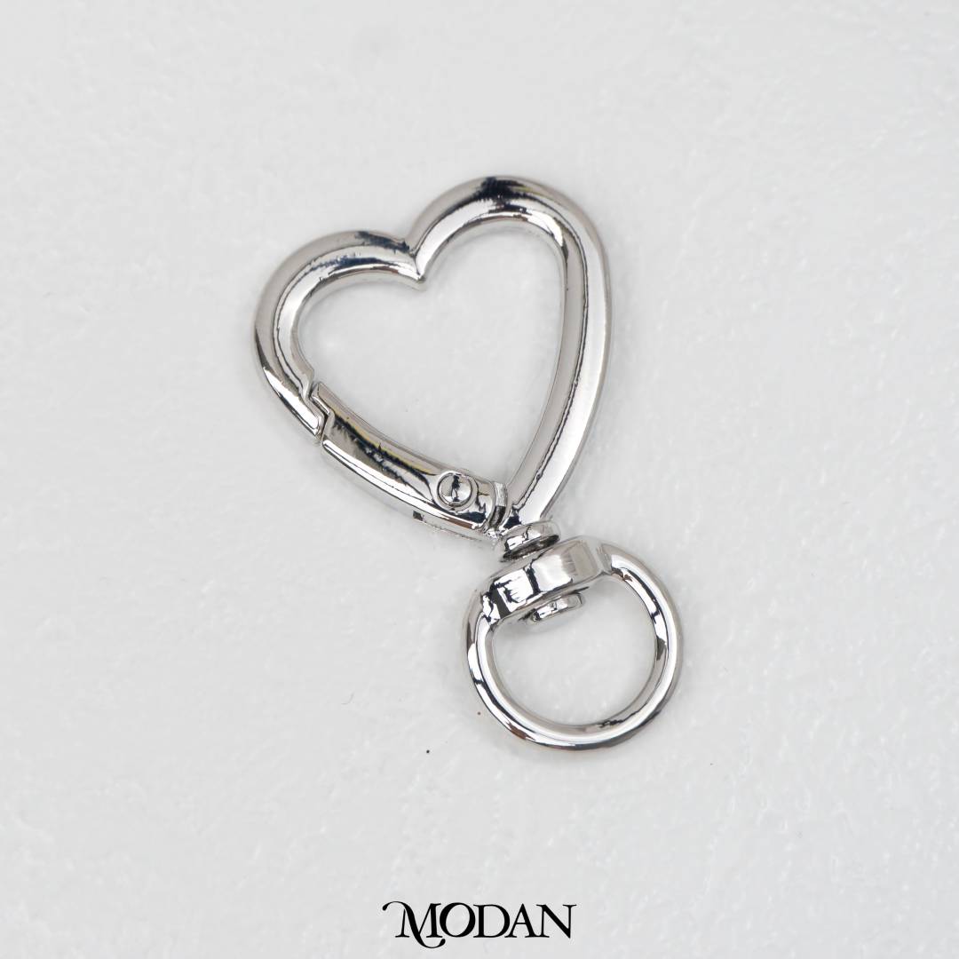 Love Heart Swivel Bag Charm Carabiner DIY Pengait Gantungan Tas Hypoallergenic Gold Filled