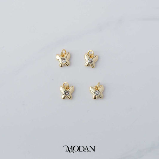 Mini Butterfly Animal DIY Charm Liontin Kupu-Kupu Hypoallergenic Gold Plated