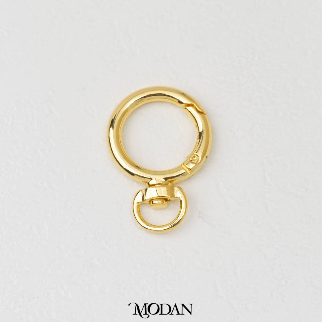 Round Swivel Bag Charm Carabiner DIY Pengait Gantungan Tas Hypoallergenic Gold Filled