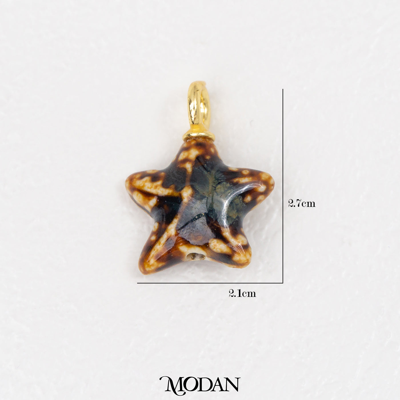 3D Colorful Starfish Ceramic DIY Pendant Liontin Keramik Bintang Laut Hypoallergenic Gold Filled