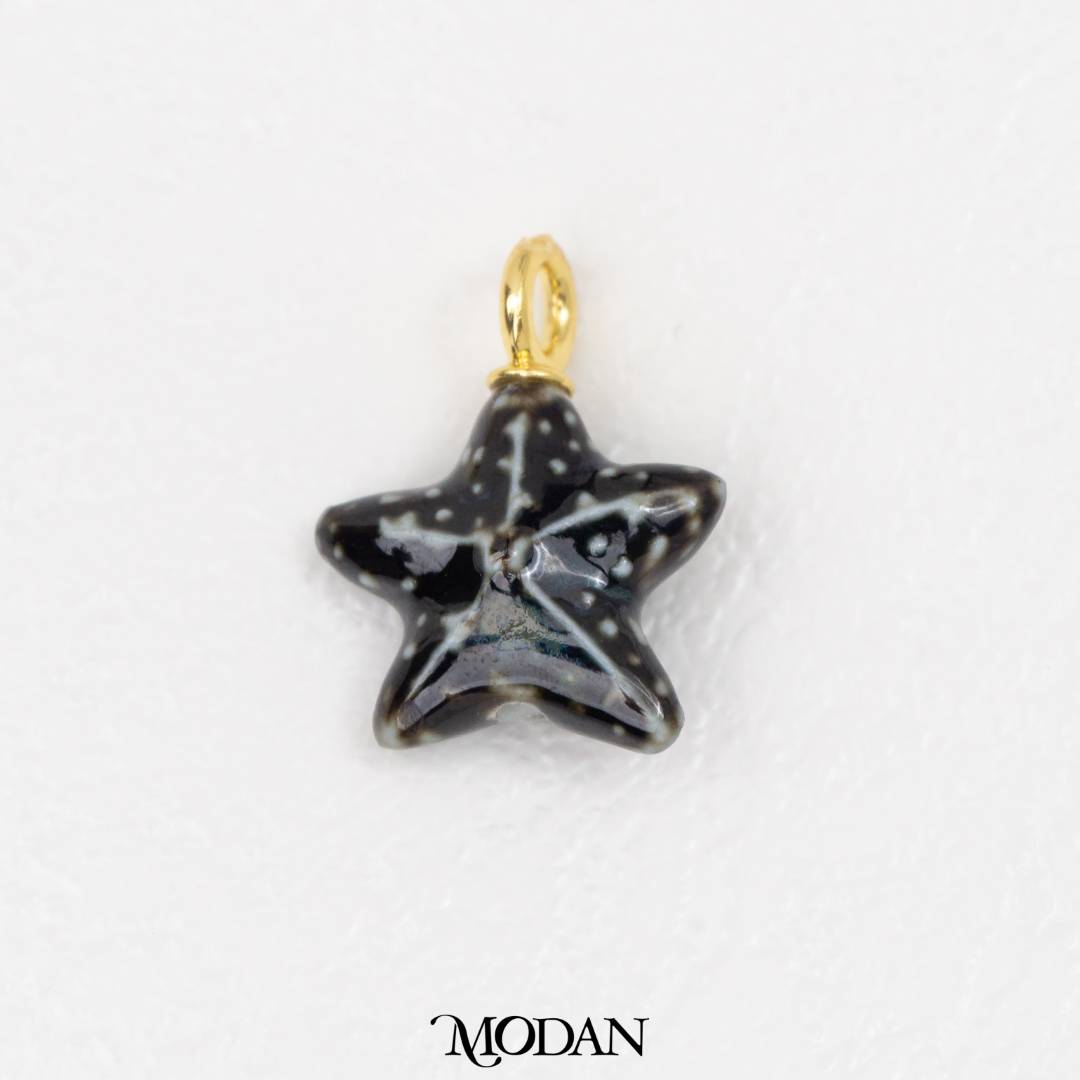 3D Colorful Starfish Ceramic DIY Pendant Liontin Keramik Bintang Laut Hypoallergenic Gold Filled