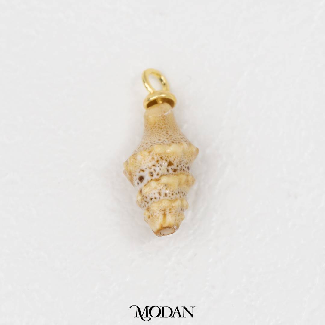3D Colorful Spiral Seashell Ceramic DIY Pendant Liontin Keramik Kerang Laut Hypoallergenic Gold Filled
