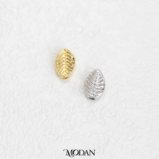 Matte Leaf DIY Beads Charm Manik Daun Hypoallergenic Gold Filled