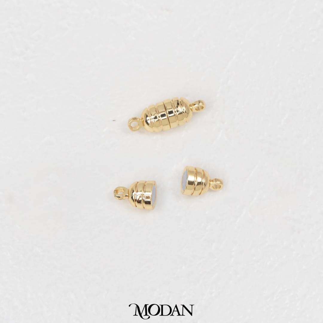 Golden Magnetic Textured Clasp DIY Bola Magnet Gelang Kalung Hypoallergenic Gold Filled