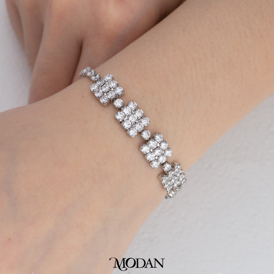 Sparkling Clover Round Batik Pattern Adjustable Bracelet Gelang Serut Daun Bunga Semanggi Tradisional Hypoallergenic Gold Plated