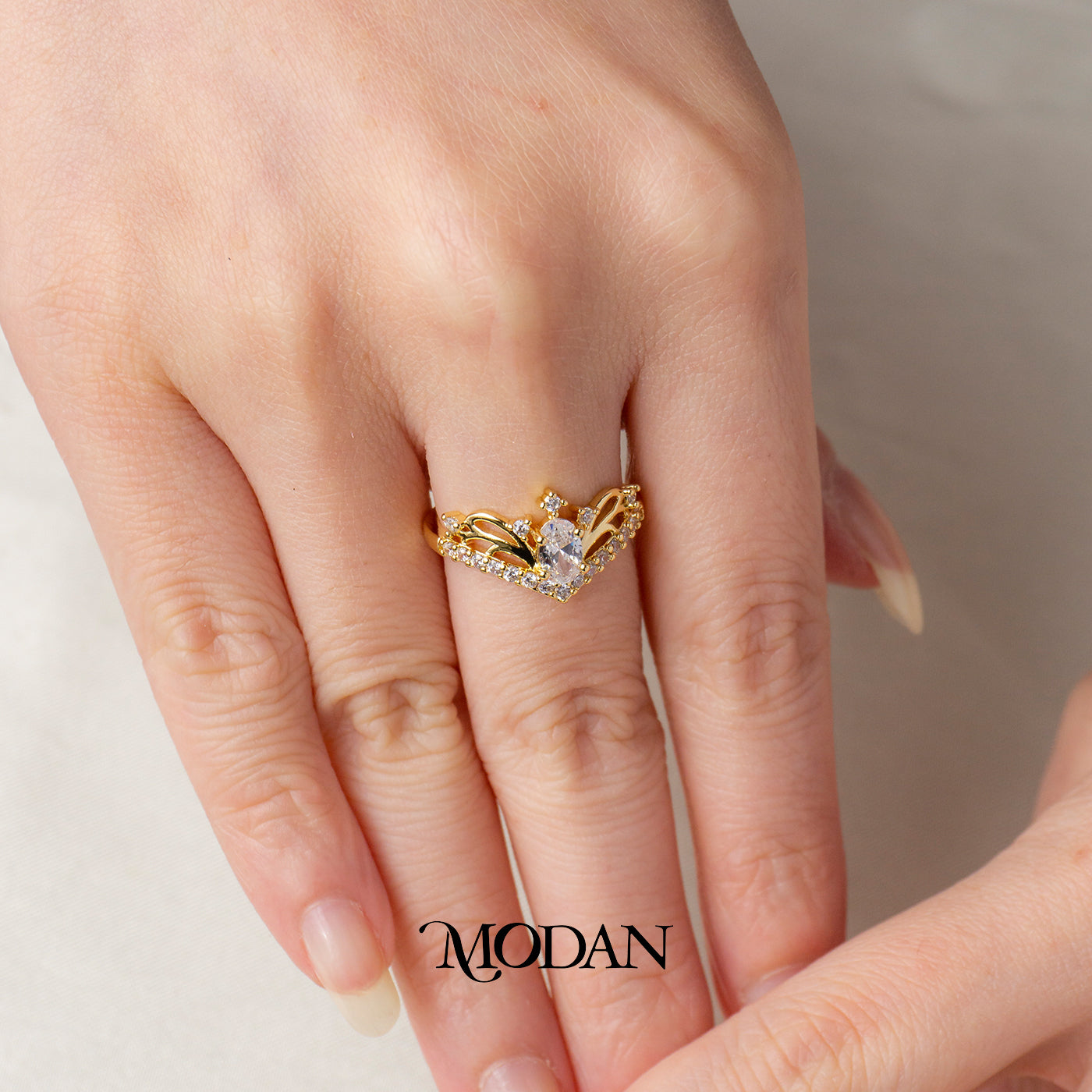 Adjustable Princess Crown Ring Cincin Mahkota Putri Hypoallergenic Gold Plated