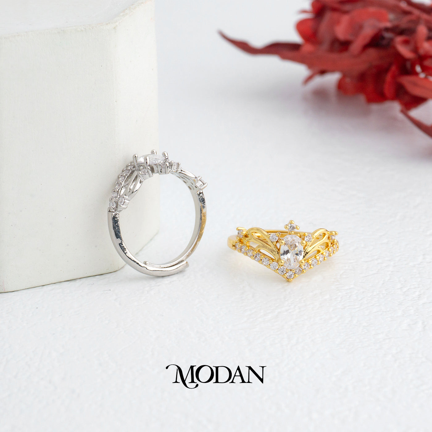 Adjustable Princess Crown Ring Cincin Mahkota Putri Hypoallergenic Gold Plated
