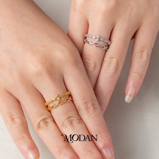 Minimalist Twisted Braid Open Ring Cincin Spiral 2 Layer Hypoallergenic Gold Plated