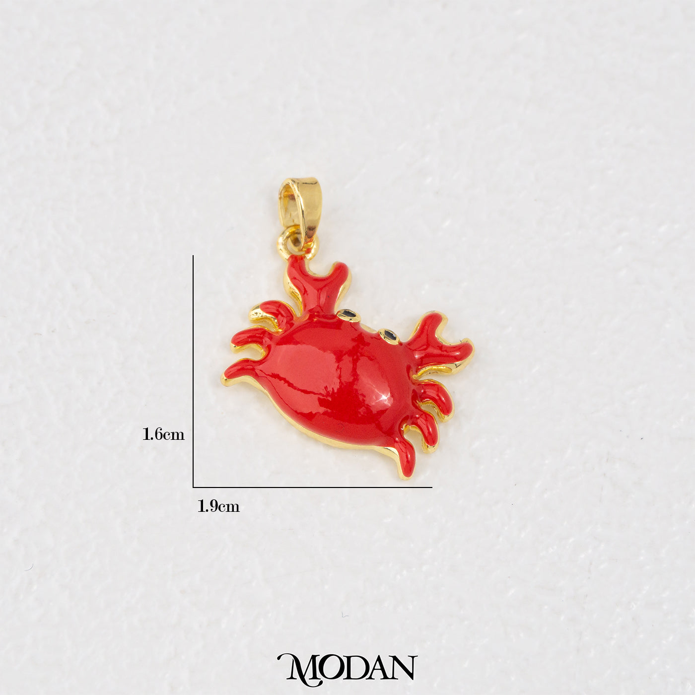 Red Enamel Crab DIY Pendant Liontin Kepiting Merah Hypoallergenic Gold Filled