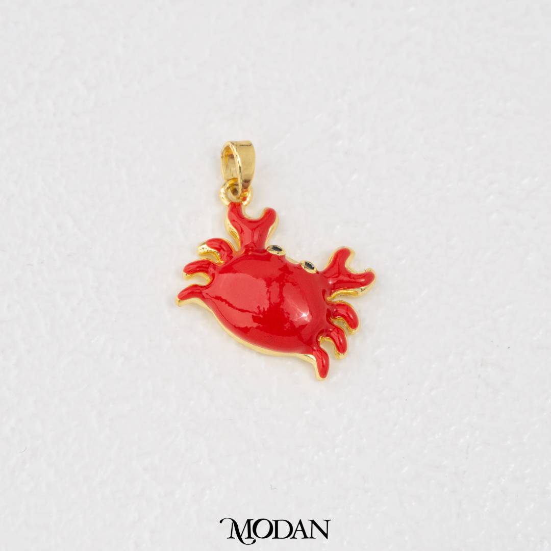 Red Enamel Crab DIY Pendant Liontin Kepiting Merah Hypoallergenic Gold Filled