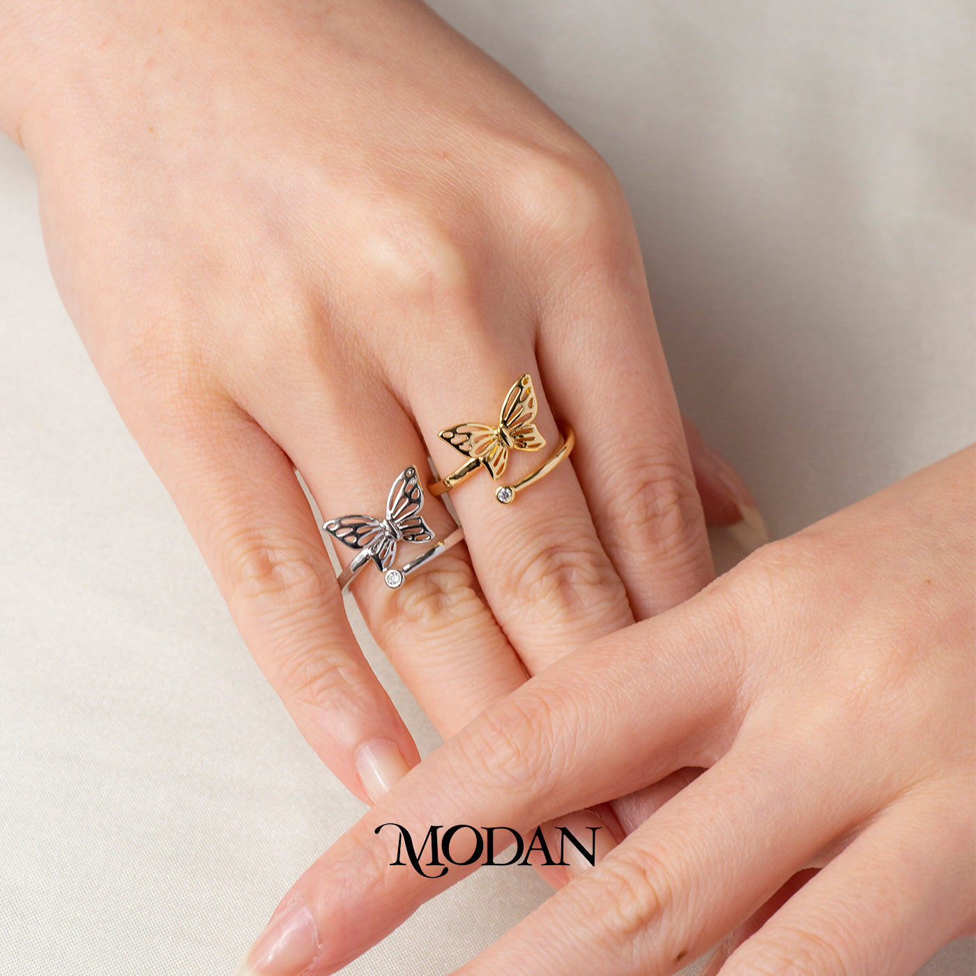 Dainty Hollow Filigree Butterfly Ring Cincin Kupu Kupu Kerawang Hypoallergenic Gold Plated