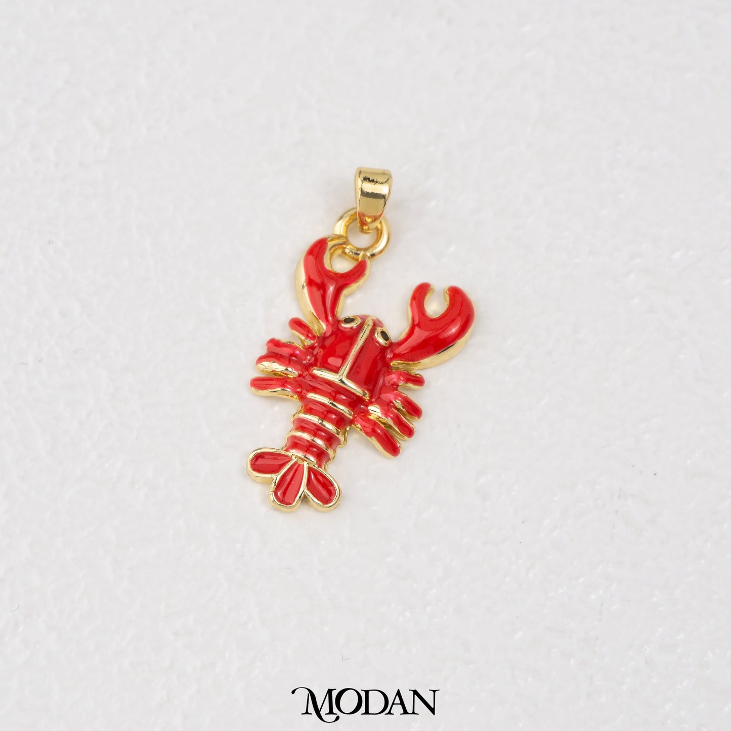Red Green Enamel Lobster DIY Pendant Liontin Liontin Udang Karang Hijau Merah Hypoallergenic Gold Filled