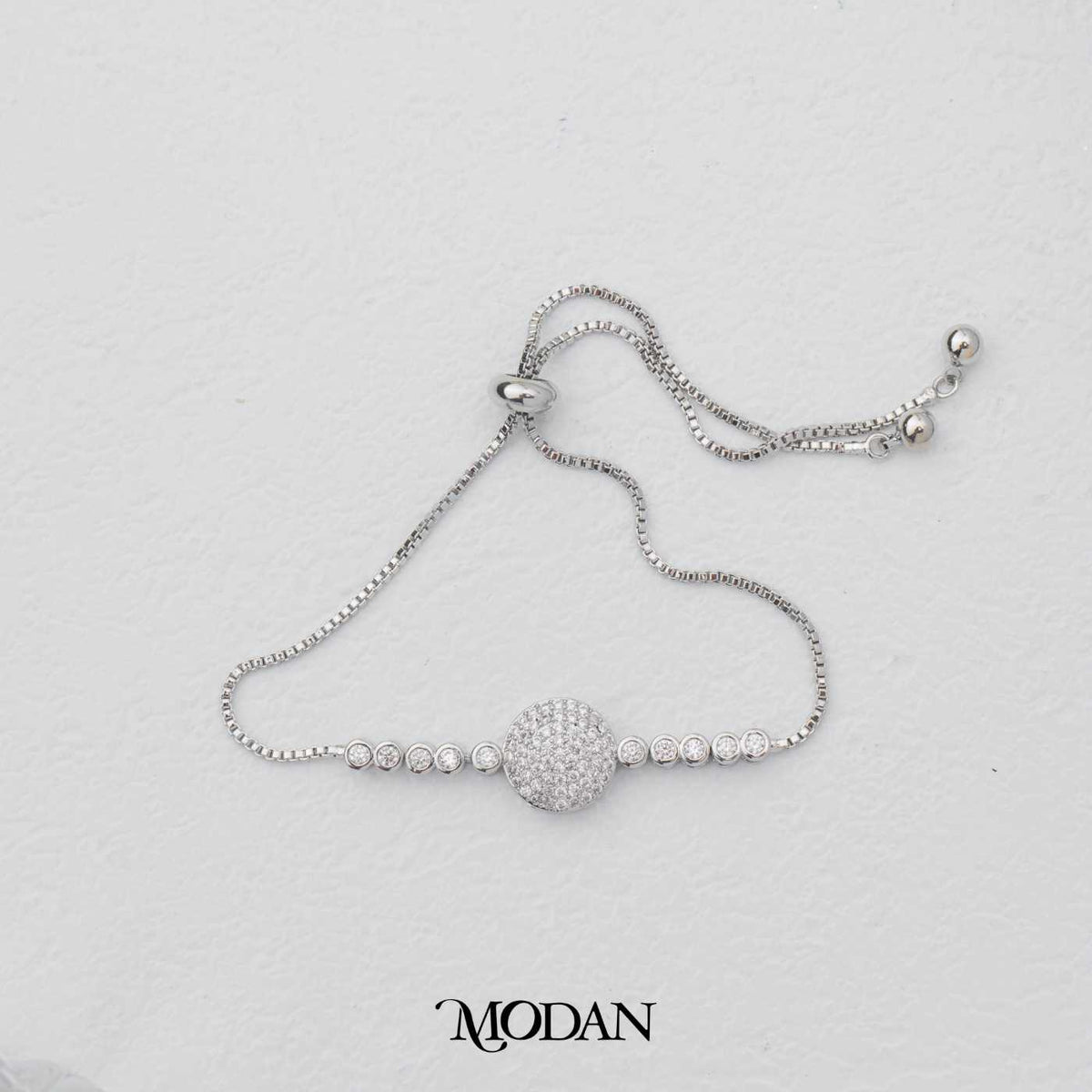 Sparkling Micro Paved Round Cut Adjustable Bracelet Gelang Serut Bulat Berlian Pasir Hypoallergenic Gold Plated