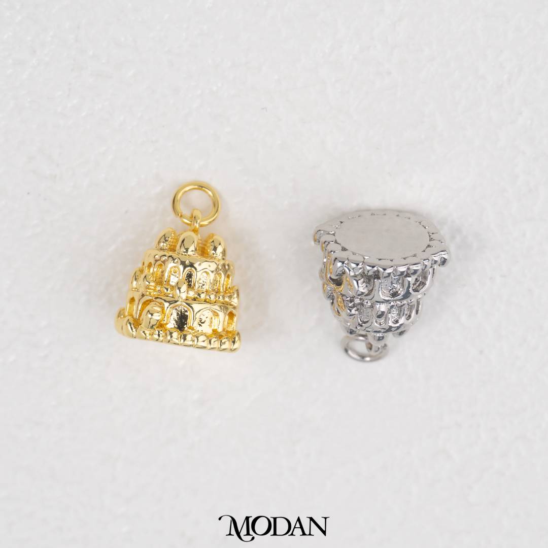3D Strawberry Layered Birthday Cake DIY Pendant Liontin Kue Ulang Tahun Stroberi Hypoallergenic Gold Filled