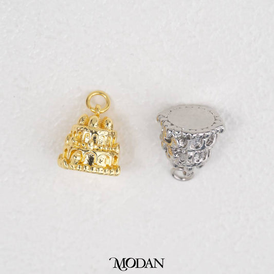 3D Strawberry Layered Birthday Cake DIY Pendant Liontin Kue Ulang Tahun Stroberi Hypoallergenic Gold Filled