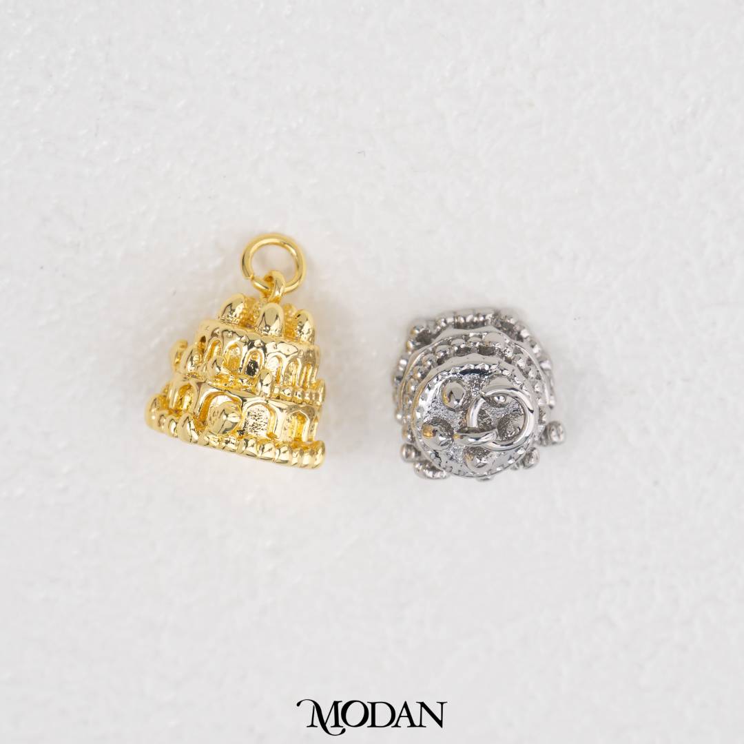 3D Strawberry Layered Birthday Cake DIY Pendant Liontin Kue Ulang Tahun Stroberi Hypoallergenic Gold Filled