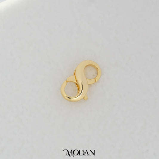 (15.8mm) Infinity Double Clasp DIY Necklace Closure Pengait Aksesoris Hypoallergenic Gold Filled