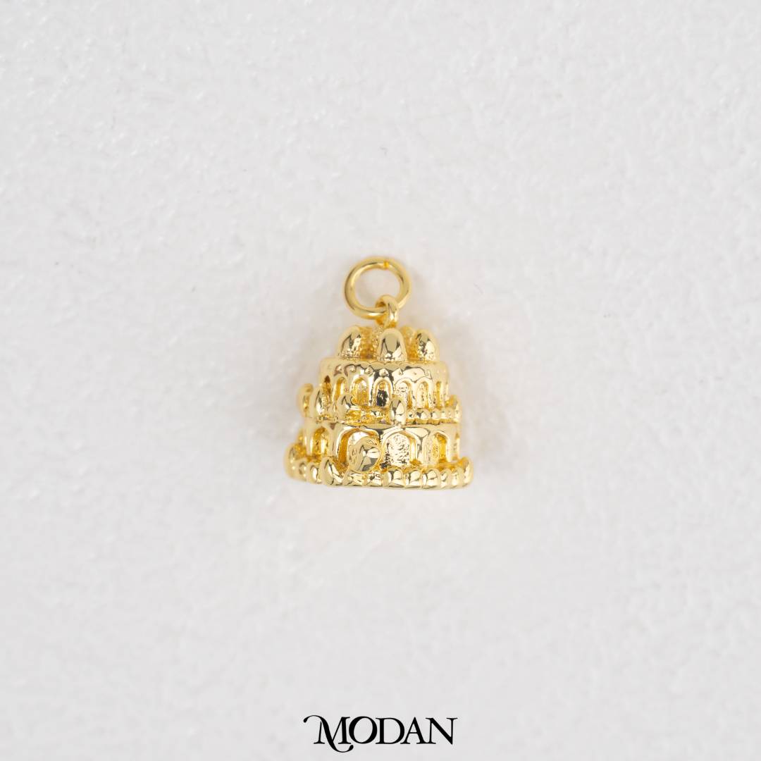 3D Strawberry Layered Birthday Cake DIY Pendant Liontin Kue Ulang Tahun Stroberi Hypoallergenic Gold Filled