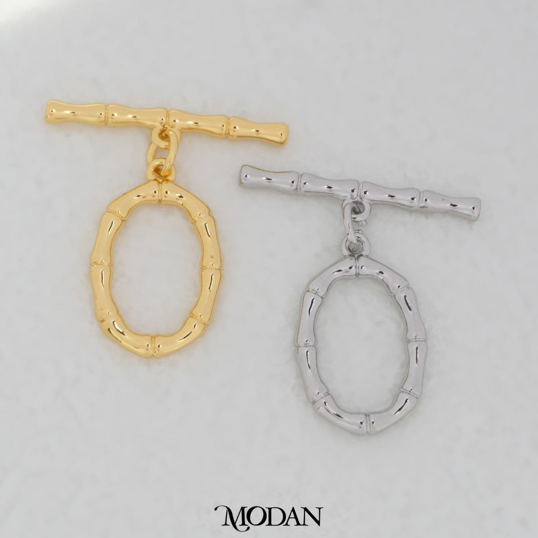Bamboo Oval Toggle Clasp DIY Pengait Gelang Oval Hypoallergenic Gold Filled