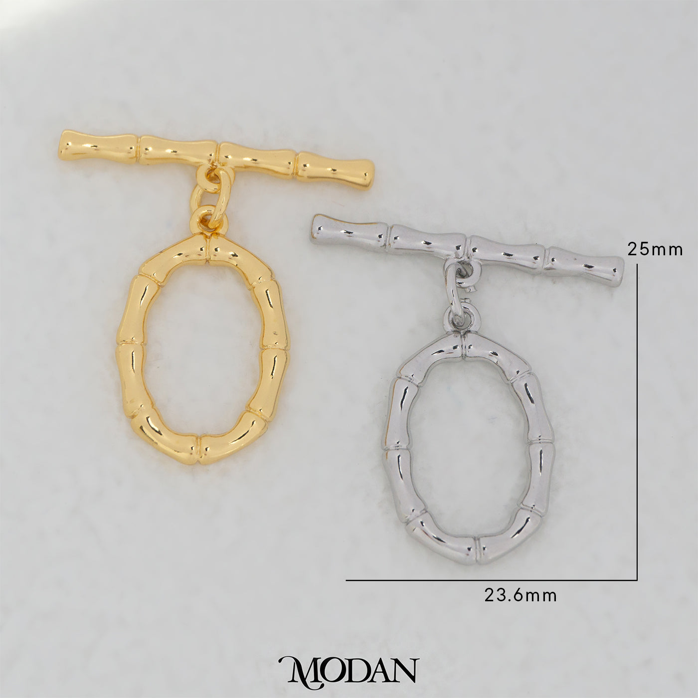 Bamboo Oval Toggle Clasp DIY Pengait Gelang Oval Hypoallergenic Gold Filled