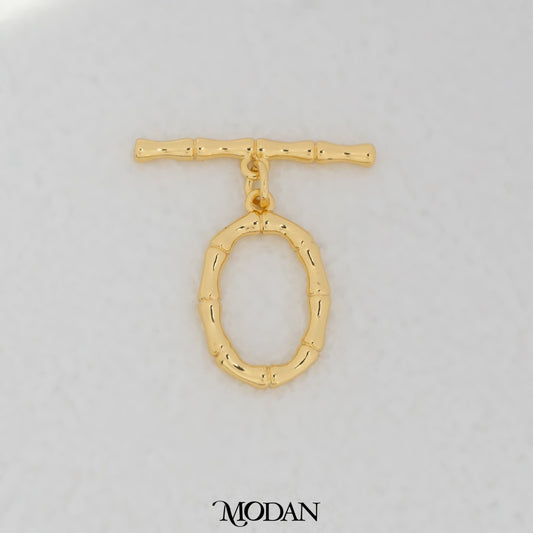 Bamboo Oval Toggle Clasp DIY Pengait Gelang Oval Hypoallergenic Gold Filled