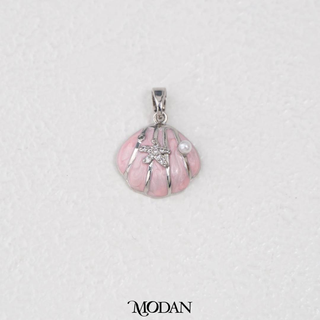 Enamel Shell With Pearl And Starfish DIY Pendant Liontin Cangkang Kerang Hypoallergenic Gold Filled