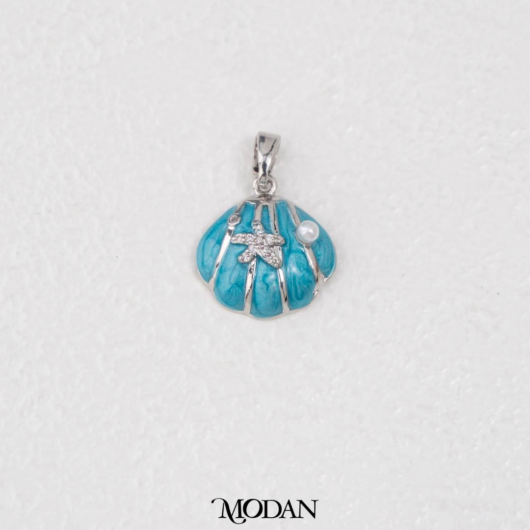 Enamel Shell With Pearl And Starfish DIY Pendant Liontin Cangkang Kerang Hypoallergenic Gold Filled