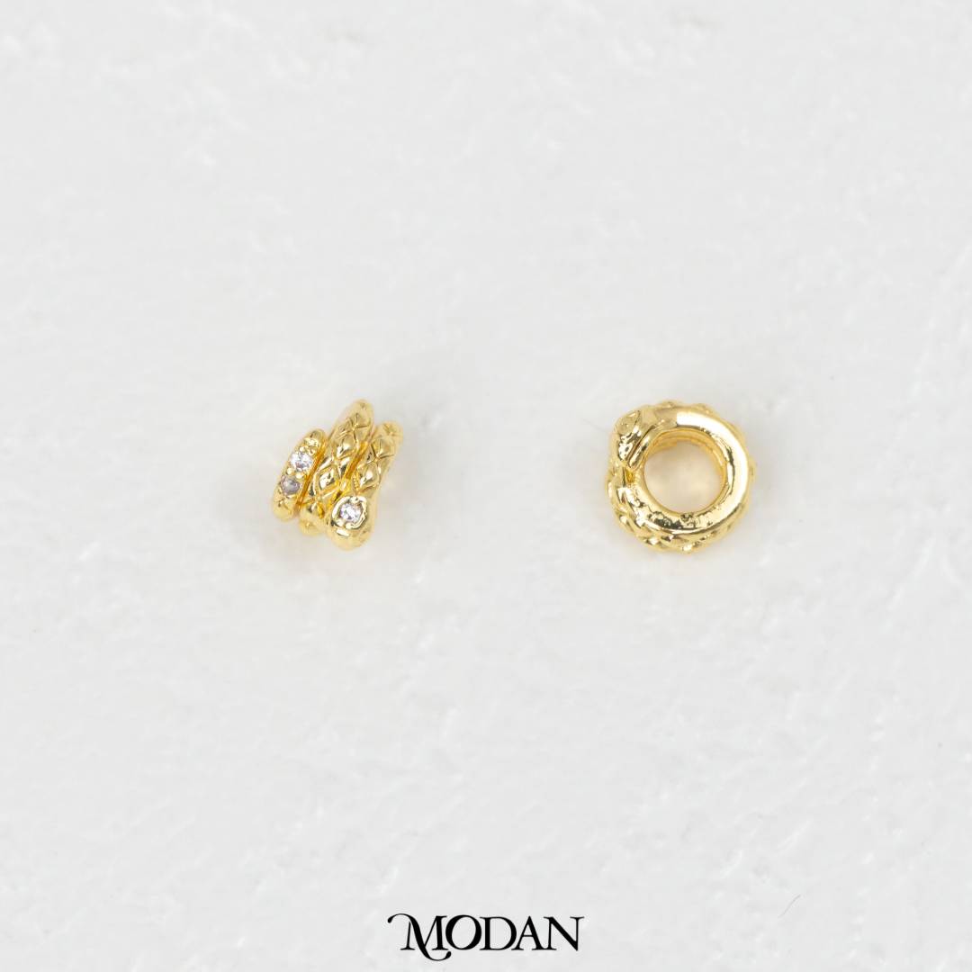 Spiral Round Snake Animal DIY Beads Charm Manik Liontin Spiral Ular Hypoallergenic Gold Filled