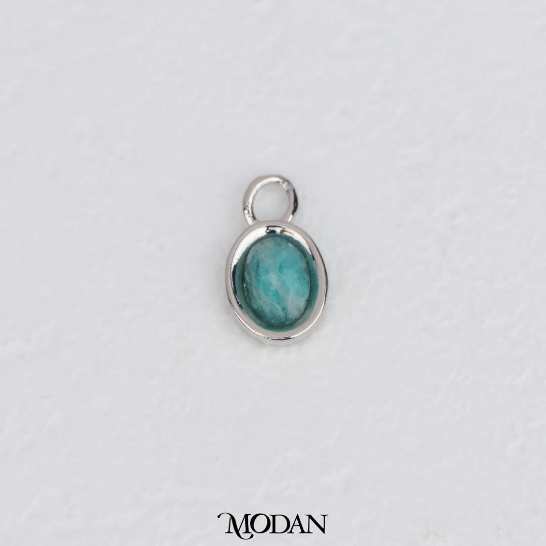Gold Oval Colorful Natural Gemstones Charm DIY Charm Liontin Batuan Alam Oval Warna-Warni Hypoallergenic Gold Filled
