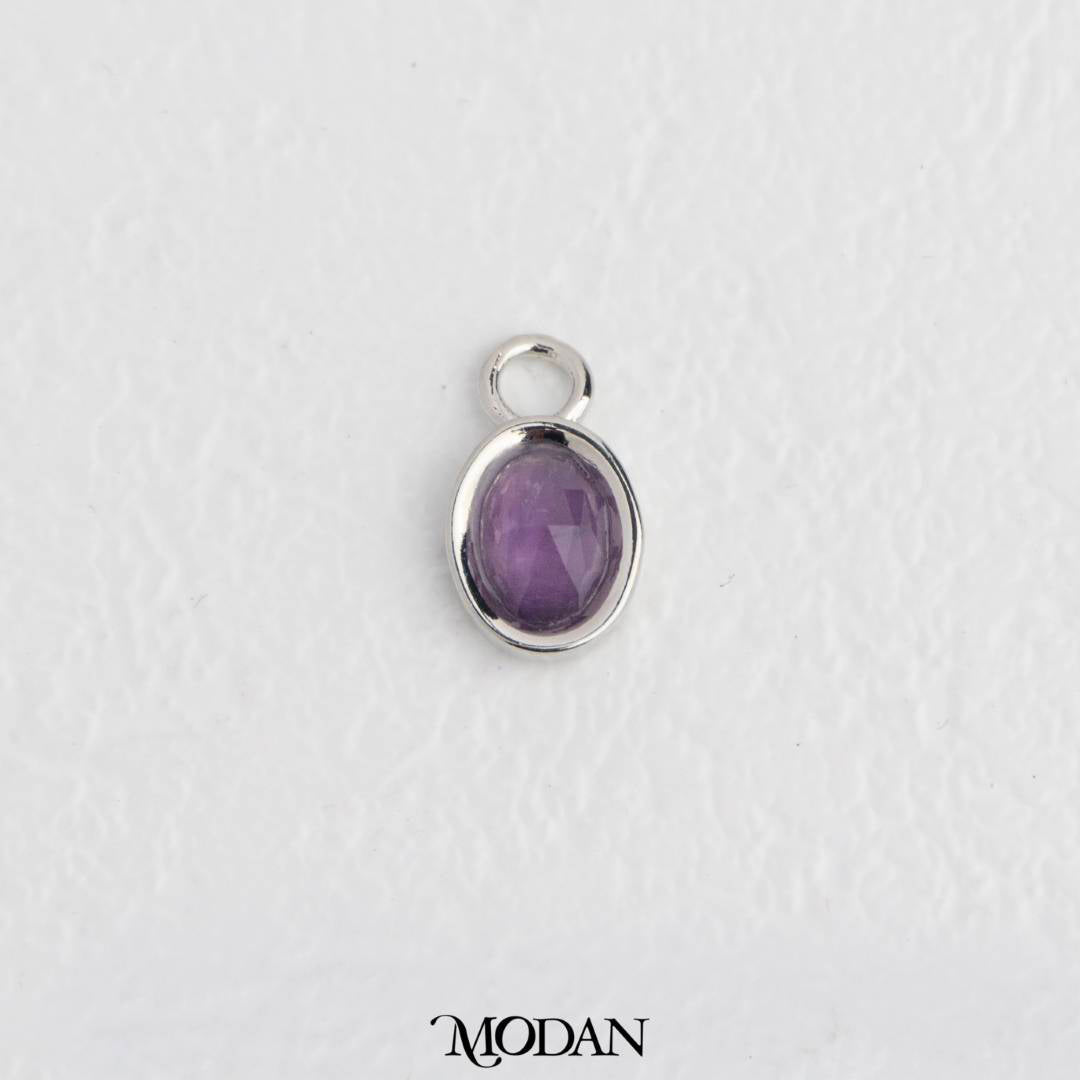 Gold Oval Colorful Natural Gemstones Charm DIY Charm Liontin Batuan Alam Oval Warna-Warni Hypoallergenic Gold Filled